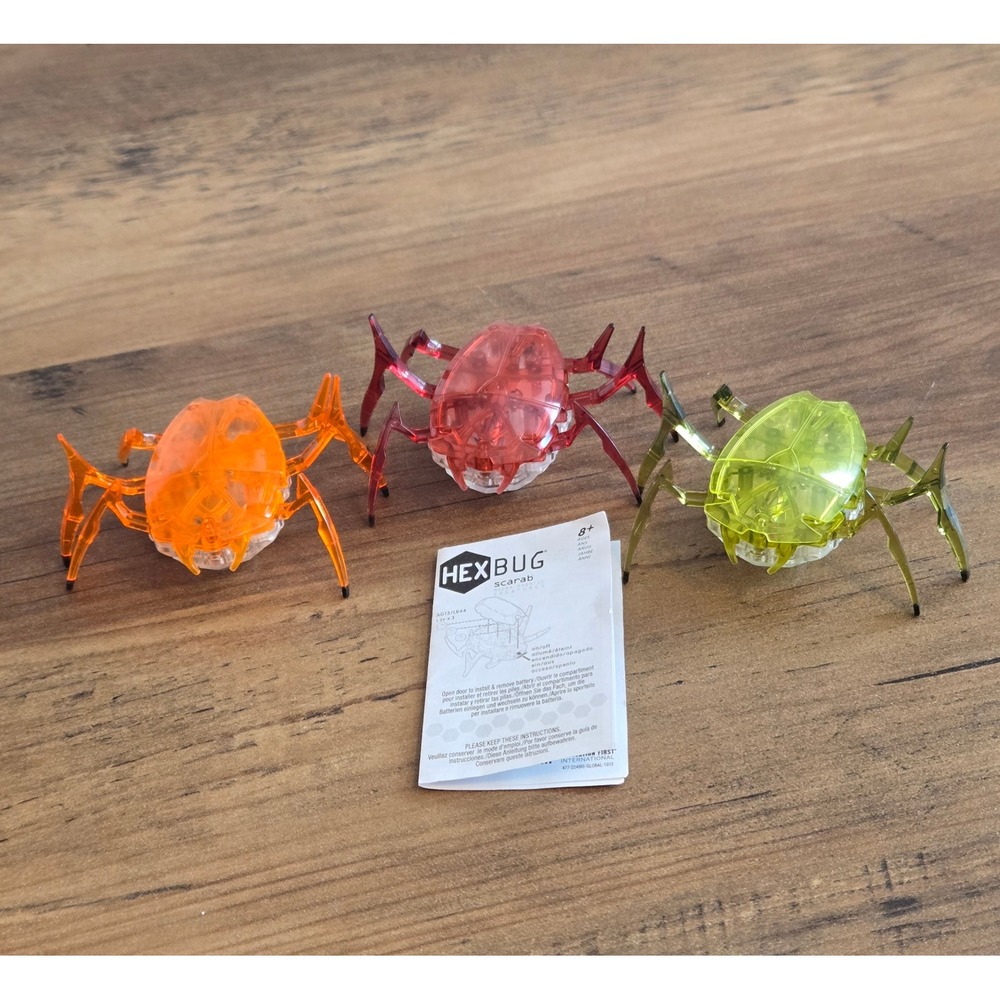 Hexbug Scarab Micro Robotic Creatures Set of 3 Orange Red Green with Manual